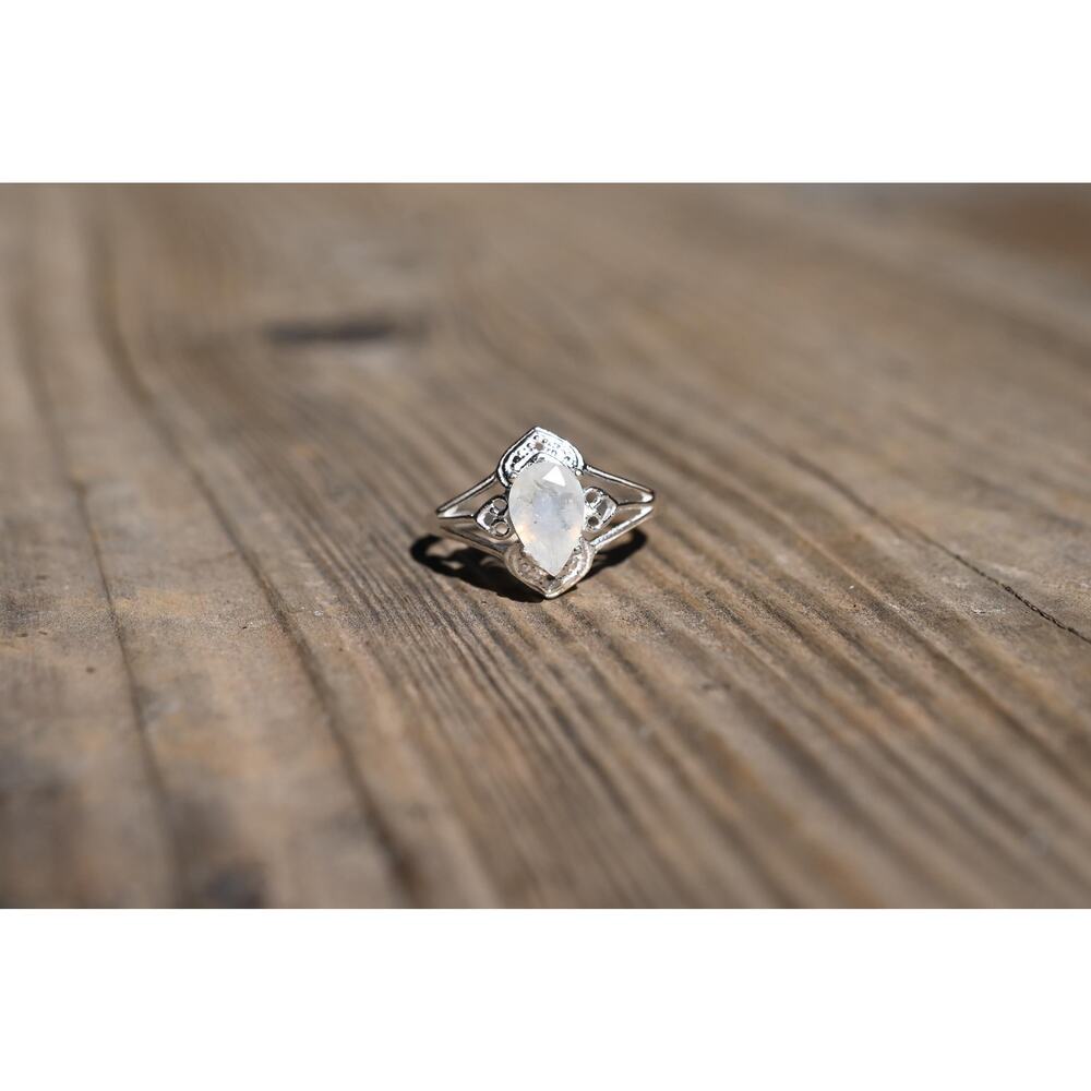 Engagement ring Moonstone sterling silver ring American made